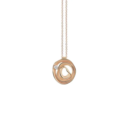 Pendente Serie Dune in Oro Orange Apricot 18Kt con Diamanti Dia ct. 0.04