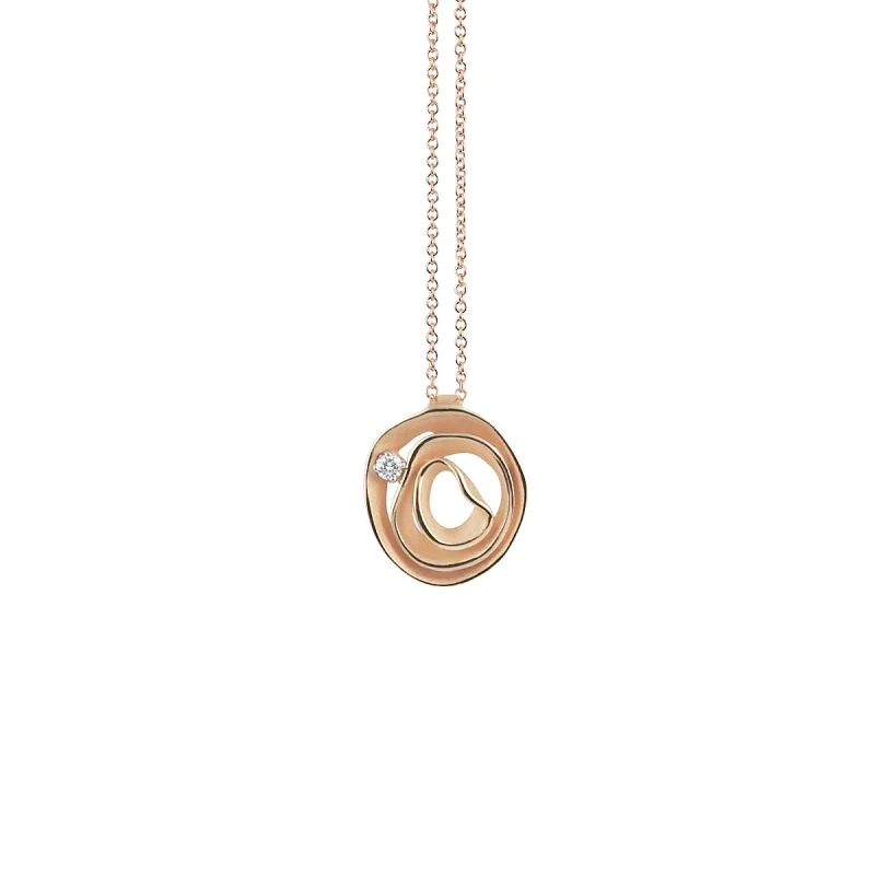 Pendente Serie Dune in Oro Orange Apricot 18Kt con Diamanti Dia ct. 0.04